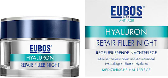 Eubos Hyaluron Repair Filler Нощен Крем За Лице За Хидратация, Против Стареене И Стягане С Хиалуронова Киселина 50ml