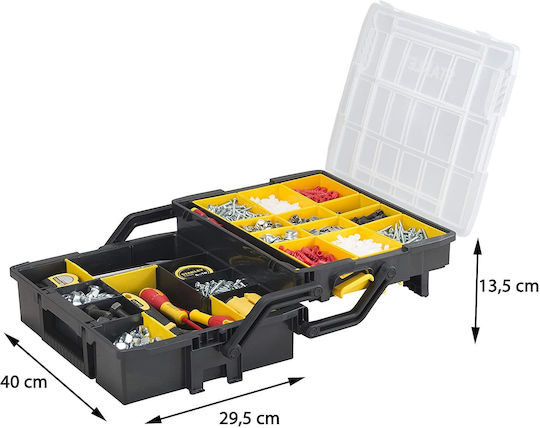 Stanley SortMaster Tool Compartment Organiser 24 Slot Adjustable & Removable Box Black 40x30x13.7cm