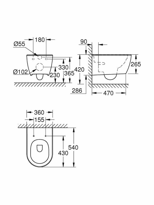Grohe Essence Λεκάνη Κρεμαστή Rimless με Κάλυμμα Soft Close Λευκή