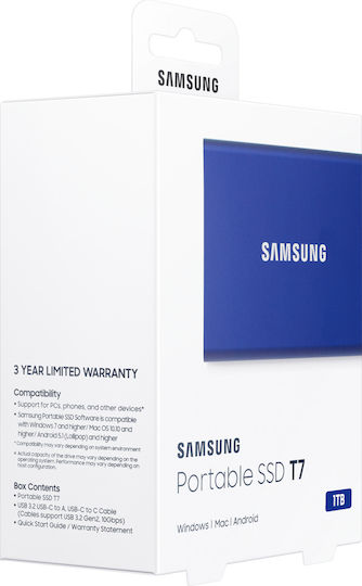 Samsung Portable SSD T7 USB-C / USB 3.2 500GB Indigo Blue