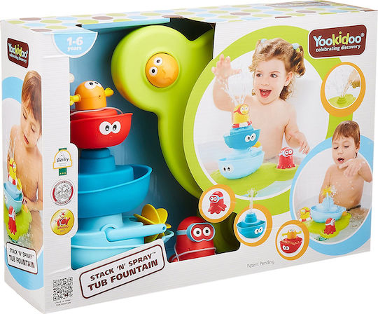 Yookidoo Stack 'N' Spray Tub Fountain Jucărie de Baie pentru 12++ Luni 40115