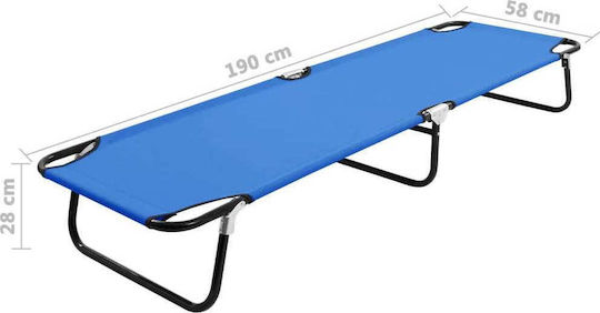 vidaXL Klappbare Liege Strandliegen Blau Faltbar 190x58x28cm. 1Stück