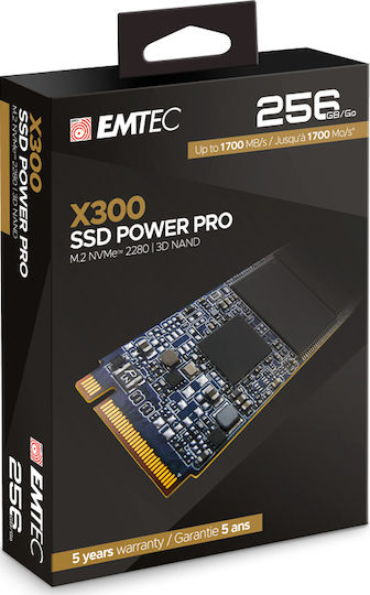 Emtec X300 M2 SSD Power Pro 256GB M.2 Type with PCI Express 3.0 Connection ECSSD256GX300 Bulk