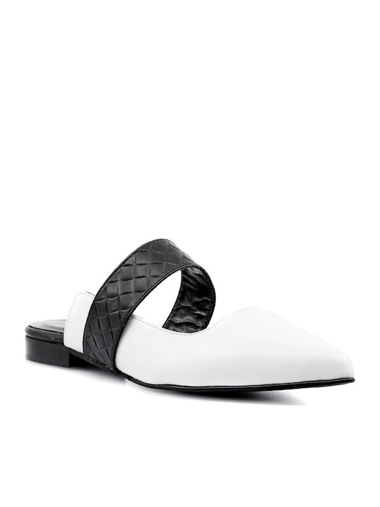 NEW MATIC WOMEN'S MULES CASUAL ME WHITE WHITE-BLACK LEATHER