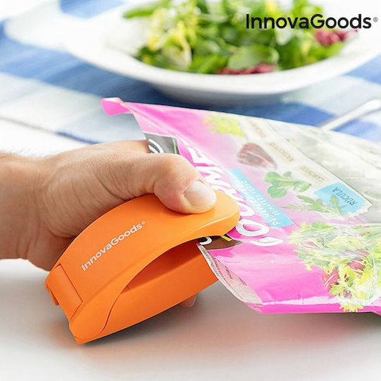 InnovaGoods C03g0070401 Vacuum Sealer with Magnet and Cutter for Food Bags 10.5x4.5x4.5cm Orange