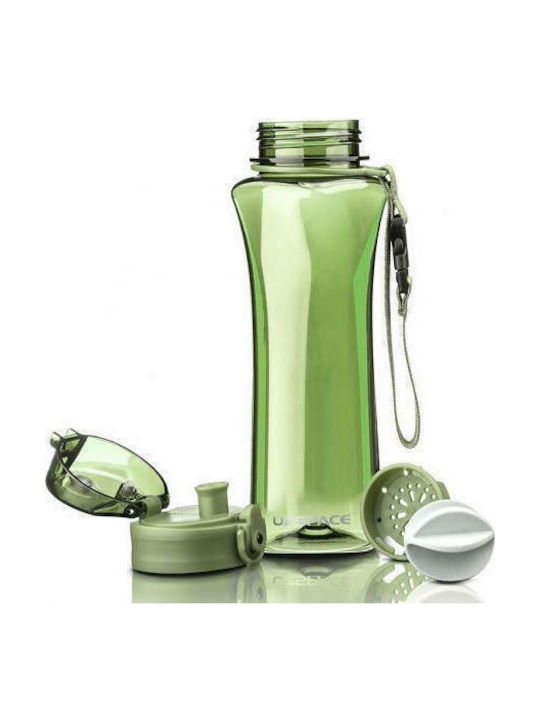 Uzspace Twisted Fitness Sport Plastic Water Bottle 500ml Green