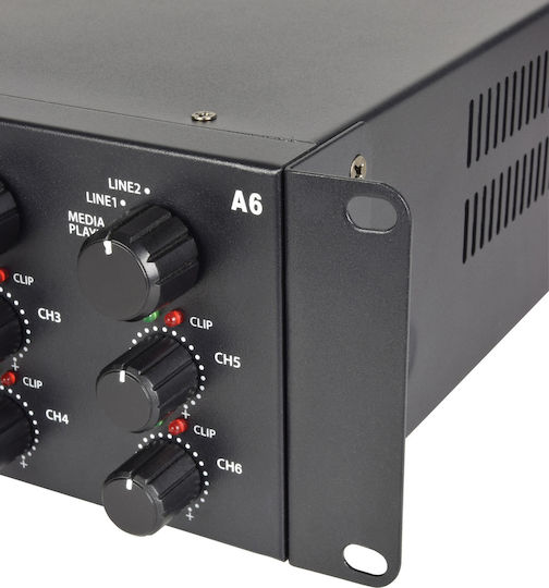 Adastra A6 Integrated Commercial Amplifier 6 Channels 200W/4Ω 100W/8Ω and USB/FM/Bluetooth Connections 953.406UK