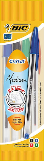 BIC Cristal Στυλό Ballpoint 4τμχ