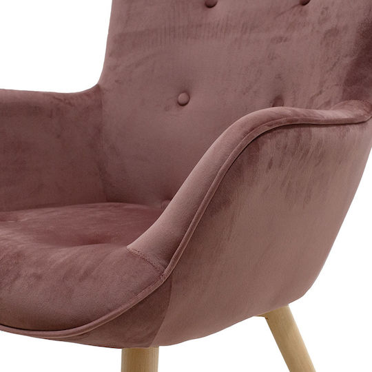 Kido Ohrensessel Samt Rosa 72x75x99cm