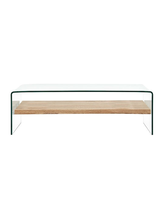 Rectangular Central Glass Coffee Table Transparent M98xW45xH31cm
