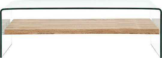 Rectangular Central Glass Coffee Table Transparent M98xW45xH31cm