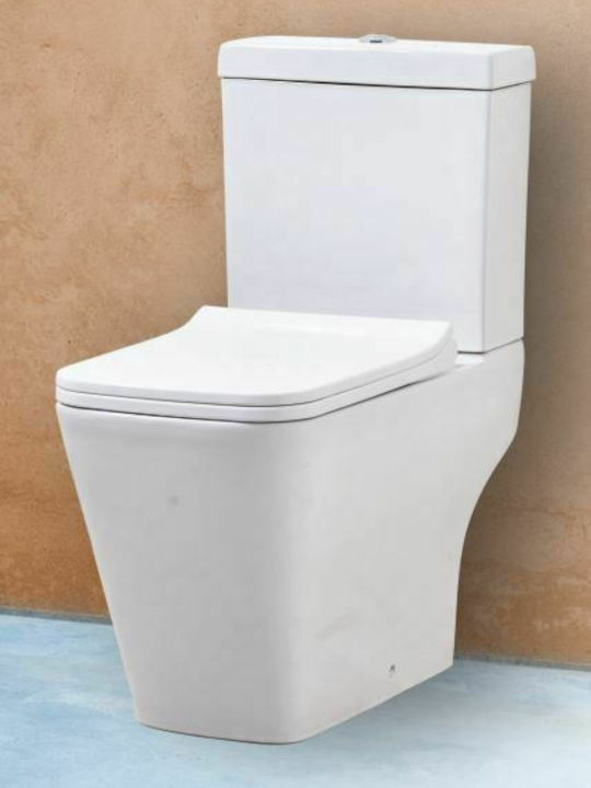 KLP City Floor-Standing Toilet and Flush that Includes Soft Close Cover White