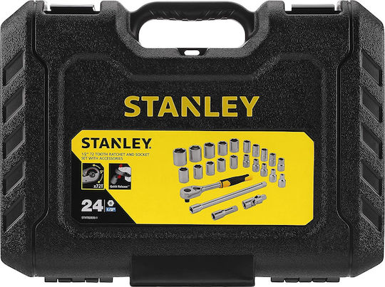 Stanley Set de chei tubulare și clichet 1\2" 24buc