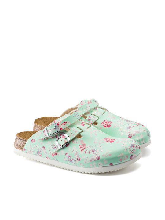 Birkenstock Kay SL Professional Γυναικεία Δερμάτινα Ανατομικά Σαμπό Πράσινα