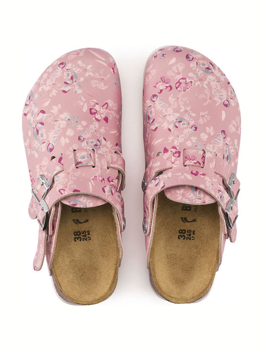 Birkenstock Kay SL Professional Γυναικεία Δερμάτινα Ανατομικά Σαμπό Ροζ