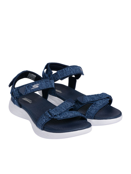 Skechers On the Gο Damen Flache Sandalen Anatomisch Sportlich in Blau Farbe