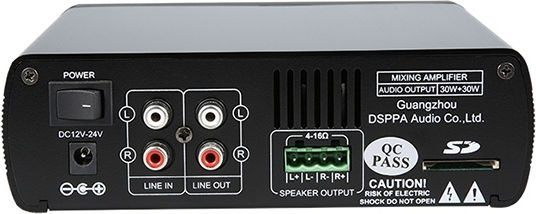 DSPPA Mini60 Ολοκληρωμένος Ενισχυτής PA 2 Καναλιών και Συνδέσεις USB/Bluetooth