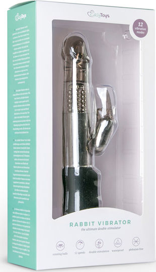 Easytoys Rabbit Vibrator Δονητής Rabbit 21.5cm Black