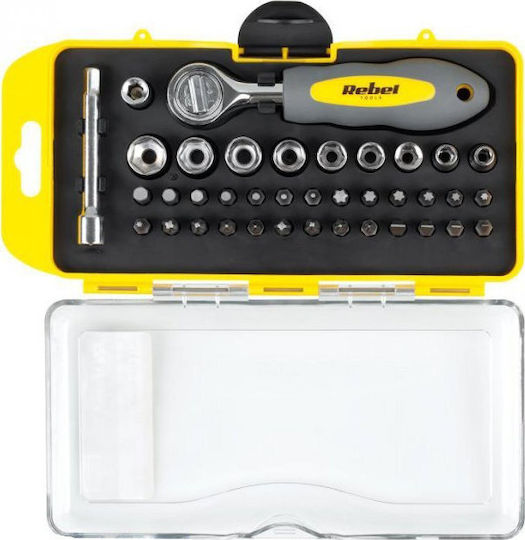 Rebel Ratschen- & Steckschlüssel-Sets 1\4" 38Stück