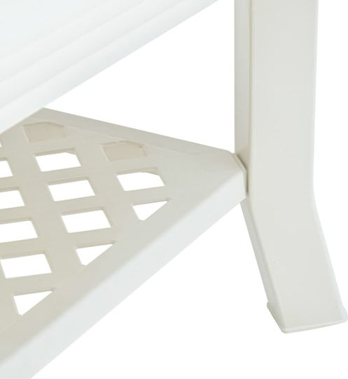 Plastic Sitting Room Table for Small Outdoor Spaces White 90x60x46cm