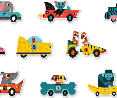 Kids Puzzle Duo Racers for 2++ Years 10pcs Djeco