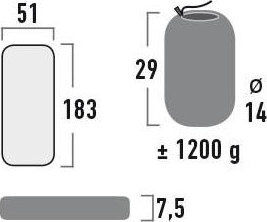 High Peak Dayton Single Camping Sleeping Mat 183x51cm Thickness 7.5cm in Black color
