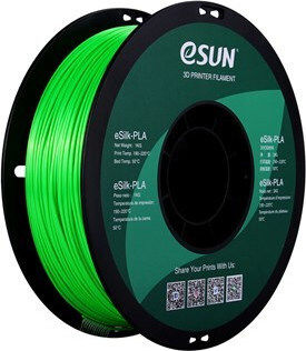 Esun eSilk PLA 3D Printer Filament 1.75mm Green 1kg 1pc Spool