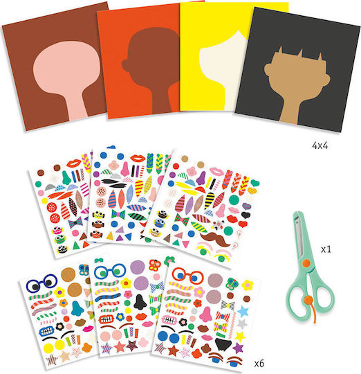 Djeco Χαρτοκοπτική Create With Stickers για Παιδιά 3+ Ετών