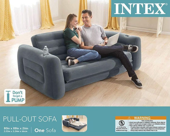 Intex Inflatable Sofa for 2 People Gray 203x203cm
