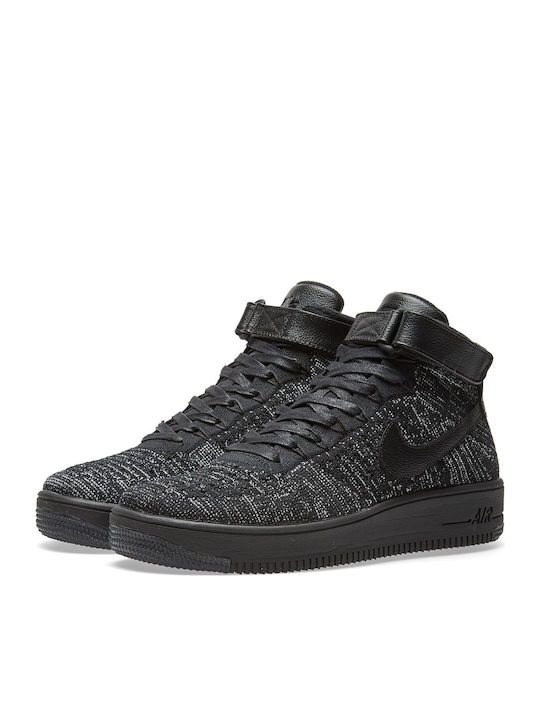 Nike Air Force 1 Flyknit Γυναικεία Μποτάκια Black / White