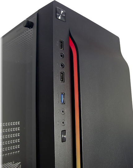 Inter-Tech A-3411 Creek Gaming Midi Tower Computer Case with RGB Lighting Black