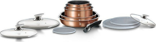 Berlinger Haus Metallic Line Kochgeschirr-Set aus Aluminium Rose Gold Collection mit Steinbeschichtung 5 Teile