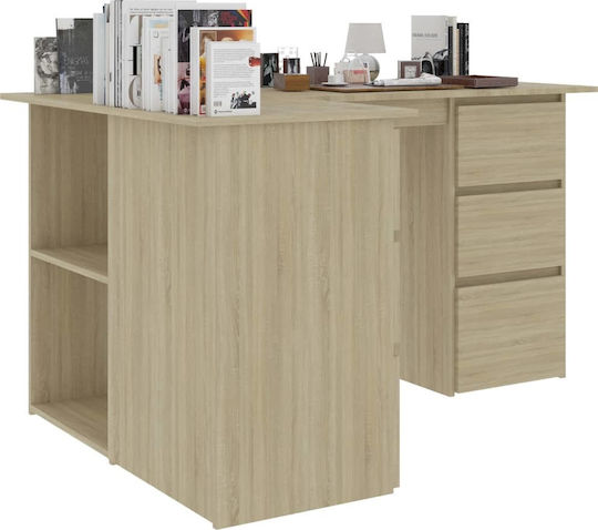Ecke Schreibtisch Holz Beige 145x100x76cm