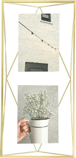 Umbra Prisma Multi Wandmontage Metallisch 3 Bilder mit Gold Rahmen Mat Bras
