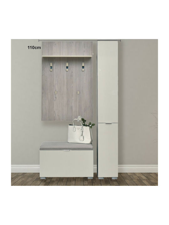 Elegance Hallway Furniture with Shoe Cabinet & Wardrobe Sand 30x38x208.5cm