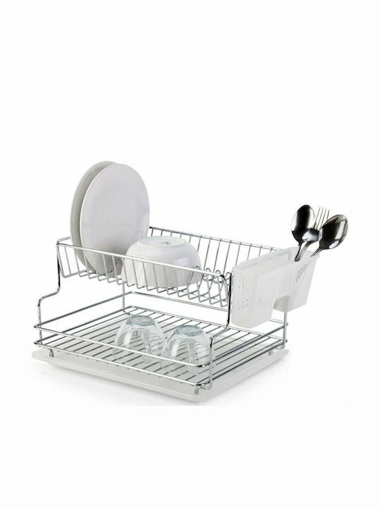 Tekno-Tel Metallic Silver Sink Strainer 36x30x21cm