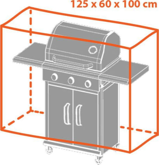 Home & Camp Grill Cover Gray from Polyester with UV Protection 125cmx60cmx100cmcm