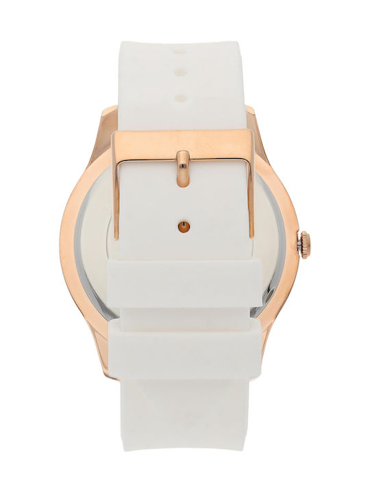 Guess Women's Watch with White Rubber Strap