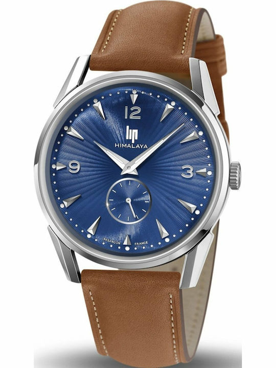 Lip Watches Himalaya Γυναικείο Ρολόι 40mm Μπαταρίας με Καφέ Δερμάτινο Λουράκι