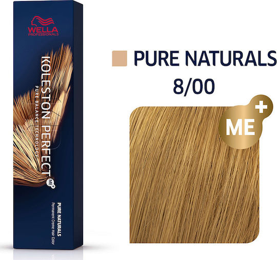 Wella Koleston Perfect Me+ Pure Naturals Βαφή Μαλλιών 8/00 Ξανθό Ανοιχτό Έντονο Φυσικό 60ml
