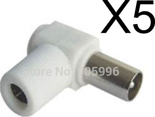 Powertech Plug Coaxial male 5pcs Whitr (CAB-V013)