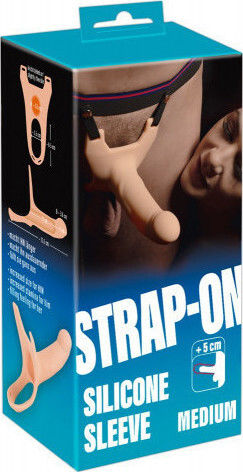You2Toys Strap-On Silicone Sleeve Harness with Dildo 16cm in skin color