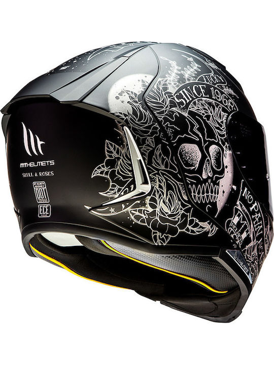 MT Revenge 2 Skull & Roses A1 Matt Black Κράνος Μηχανής Full Face DOT / ECE 22.05 1450gr
