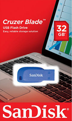 Sandisk Cruzer Blade 32GB USB 2.0 Stick Blue