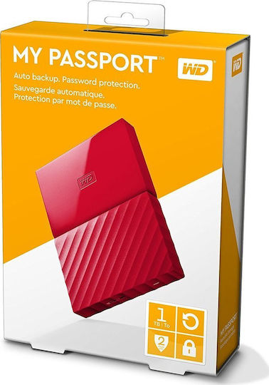 Western Digital My Passport (2016) USB 3.0 External 2.5" HDD 1TB Red