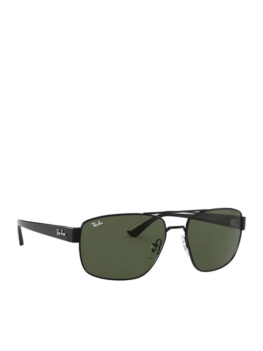 Ray Ban Men's Sunglasses with Black Metal Frame and Green Lens