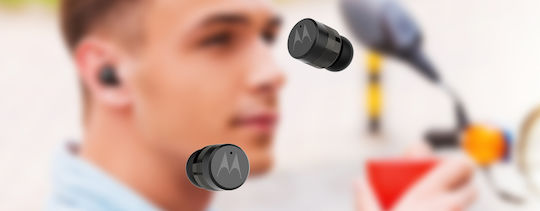 Motorola Vervebuds 110 Bluetooth Handsfree Earphones with Sweat Resistance and Charging Case Black