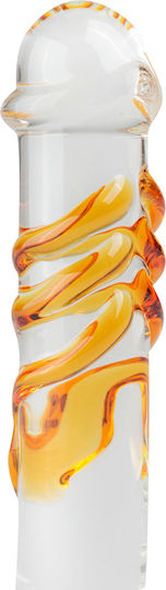 Gildo Glass Dildo No. 7 Стъклено дилдо с тестиси Прозрачен 16.5см