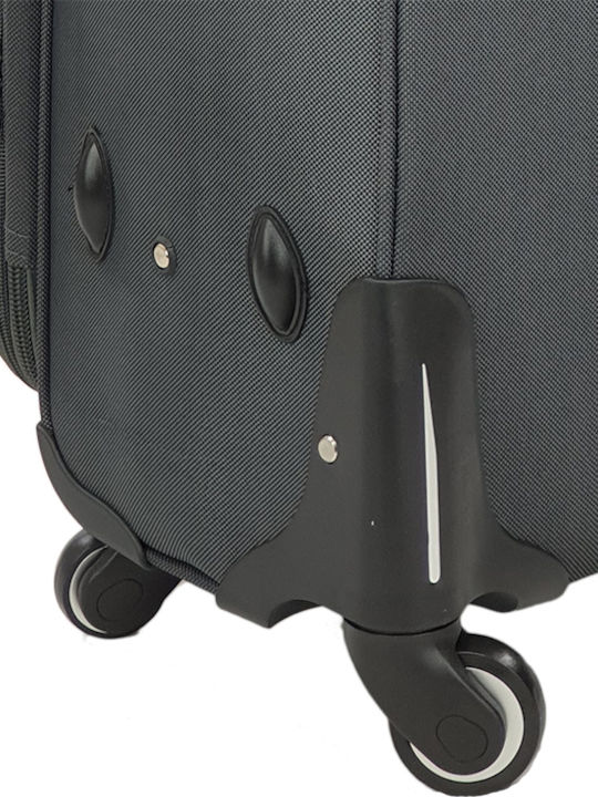 Playbags Large Travel Suitcase Fabric Gray with 4 Wheels Height 78cm