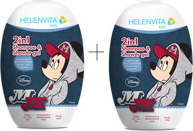 Helenvita Детско Бани с мехурчета & Шампоан Promo Kids Shampoo & Shower Gel Mickey с Ягода във формата на Гел 1000мл